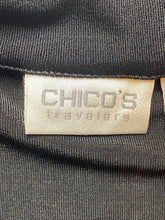 Load image into Gallery viewer, Chico’s Jacket Womens 2 Black Split Crochet Lace Lined Traveler Collared Blazer