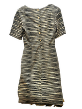 Load image into Gallery viewer, Trina Turk Dress Womens 0 Extra Small Taupe Black Viscose Nylon Shift Midi Lined