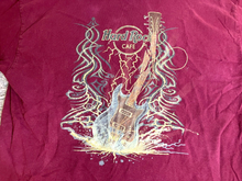 Load image into Gallery viewer, Hard Rock Shirt Adult Large Maroon Gatlinburg Lightning Guitar Streetwear Mens