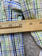 Load image into Gallery viewer, Alan Flusser Shirt Adult Large Green Blue Plaid Button Up Weekend Casual Mens