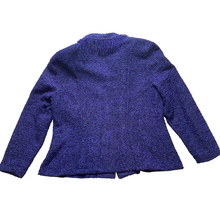Load image into Gallery viewer, Cynthia Max Jacket Womens Large Purple Black Chenille Blazer Button Up Ladies