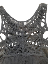 Load image into Gallery viewer, Purple Snow Anthropologie Shirt Womens Small Black Tank Boho Crochet Lace Tunic