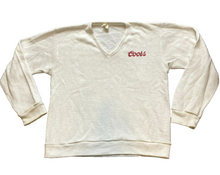 Load image into Gallery viewer, VTG Coors Sweater Adult Medium Ivory Script Logo American Brewery Pullover Mens