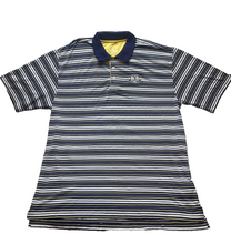 Load image into Gallery viewer, Straight Down Shirt Adult 2XL Navy Yellow Stripes U.S Open Pebble Beach Polo Men