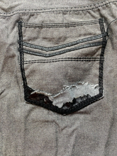 Load image into Gallery viewer, Sacred Crown Jeans Adult 42x29.5 Gray S2 Black Premium Baggy Hip Hop Denim Mens