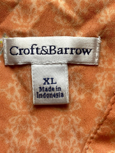Load image into Gallery viewer, Croft & Barrow Shirt Womens Extra Large Peach AOP Cardinal Bird Oversized Blouse