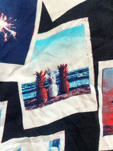 Load image into Gallery viewer, Original Use Shirt Adult Medium Patriotic Button Up AOP Polaroid Beach Mens