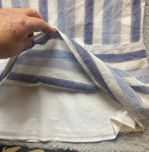 Load image into Gallery viewer, BCBGeneration Dress Womens Medium Ivory Blue Striped Lace Up Peasant Boho Tunic