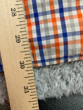 Load image into Gallery viewer, Orvis Shirt Adult Large Orange White Blue Checkered Button Up Active Fit Mens