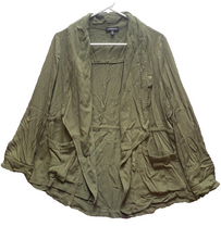 Load image into Gallery viewer, Torrid Jacket Womens 0 Army Green Long Sleeve Cardigan Waterfall Open Ladies