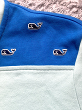 Load image into Gallery viewer, Vineyard Vines Jacket Adult Medium Blue 1/4 Zip Mock Neck Thumbholes Whale Mens