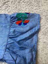 Load image into Gallery viewer, Foxy Women Dress Womens Medium Blue Embroidered Flower Denim Flared Grandmacore