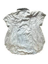 Load image into Gallery viewer, Free People Shirt Womens Medium Light Blue Oversized Linen Collared Buttons Boxy