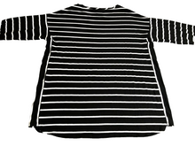 Load image into Gallery viewer, Chico's Zenergy Shirt Womens 2 Black White Striped Tunic Blouse Normcore Spandex