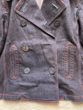 Load image into Gallery viewer, Ralph Lauren Jacket Womens Medium Denim Dark Blue Double Breasted Pea Coat