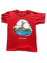 Load image into Gallery viewer, Nicaragua Shirt Womens Medium Red Boat Sail Sailing Volcano Naturecore 70s 80s