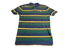 Load image into Gallery viewer, Ralph Lauren Shirt Adult Large Green Navy Rugby Preppy Stripes Golf Polo Mens