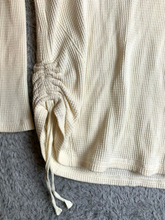 Load image into Gallery viewer, J Jill Sweater Womens Extra Large Cream Ruched Cowl Neck Waffle Knit Oversized