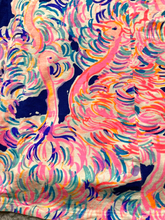 Load image into Gallery viewer, Lilly Pulitzer Shirt Womens Extra Small Pelican Pink Flamingos Stretch Peasant