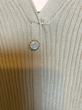 Load image into Gallery viewer, UNE AME Dress Womens Small Champagne Ribbed Knit Bodycon Nylon Pearl Buttons NWT