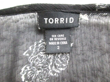 Load image into Gallery viewer, Torrid Shirt Womens 2 2X AOP Floral Ruffle Trim Blouse Semi Sheer Plus Ladies