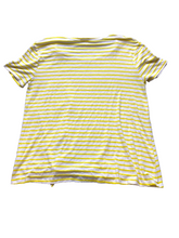 Load image into Gallery viewer, Umgee USA Shirt Womens Large Yellow White Striped Oversized Tie Knot Ladies