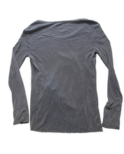 Load image into Gallery viewer, Korye Shirt Womens Small Slate Gray Twisted Knot Modal Blouse Casual Ribbed Lady