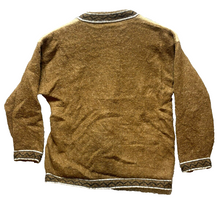 Load image into Gallery viewer, VTG Alpaca Llama Sweater Womens Medium Brown Wool Handmade Knit Cardigan Ladies