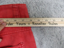 Load image into Gallery viewer, CN Blue Shorts Adult 34 Red Flat Front Bermuda 5 Pockets Raw Hem 13" Inseam Mens