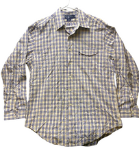 Load image into Gallery viewer, Ralph Lauren Shirt Adult Large Navy Yellow Plaid Creek Button Up Pocket Mens