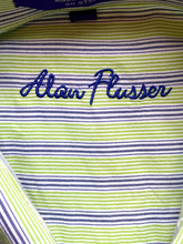 Load image into Gallery viewer, Alan Flusser Shirt Adult Extra Large Striped Embroidered Logo Pocket Casual Mens