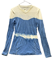 Load image into Gallery viewer, Ramblers Way Shirt Medium Ivory Blue 2 Tone Wool V-Neck USA Pullover Ladies