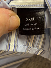 Load image into Gallery viewer, Sean John Shirt Adult 3XL XXXL Blue White Striped Button Up Casual Dress Mens