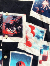 Load image into Gallery viewer, Original Use Shirt Adult Medium Patriotic Button Up AOP Polaroid Beach Mens