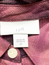 Load image into Gallery viewer, J Jill Shirt Womens 2X Button Up Long Sleeve Ombre Plaid Tunic Blouse Rayon Lady