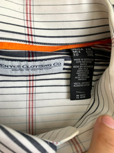 Load image into Gallery viewer, Enyce Clothing Co Shirt Adult 2XL White Black Blue Striped Button Up Casual Mens