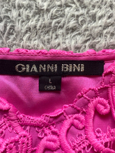 Load image into Gallery viewer, Gianni Bini Dress Womens Large Pink Crochet Lace Lined Cocktail MSRP $129 NWT