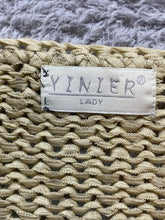 Load image into Gallery viewer, Yinier Sweater Womens Small Beige 100% Silk Open Knit Flared Sleeve Ladies