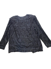 Load image into Gallery viewer, JMD New York Jacket Womens 2XL Silk Sequins Beaded Open Front Blazer Cardigan