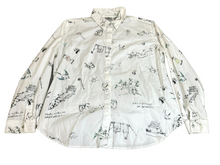 Load image into Gallery viewer, Chicos Shirt Womens 2 White Paint Yourself An Adventure Artsy Button Up Ladies