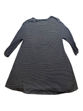 Load image into Gallery viewer, Garnet Hill Dress Womens Large Black White Striped Viscose Stretch Swing Ladies