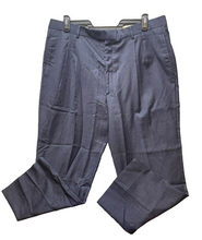 Load image into Gallery viewer, Wool Pants Adult 40x28 Navy Pleated Wool Straight Leg Casual Italy Dress Mens