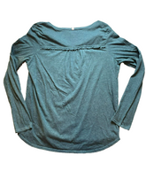 Load image into Gallery viewer, Prana Shirt Womens Extra Large Teal Ruffle Trim Nitty Blouse Casual Ladies