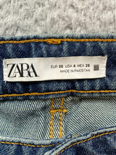 Load image into Gallery viewer, ZARA Jeans Womens 4 (27x27) Blue Denim Tapered Zip Fly 5 Pockets Casual Ladies