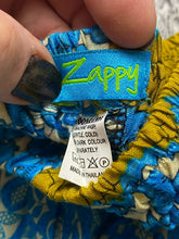 Load image into Gallery viewer, OmZappy Pants Womens 27x25.5 Blue Yellow Harem Hippie Boho Smocked Yoga Palazzo