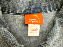 Load image into Gallery viewer, Hearts of Palms Jacket Womens 14 3XL Button Front Denim Jean Aztec Embroidered