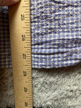 Load image into Gallery viewer, ZARA Shirt Adult Large Blue White Gingham Checkered Button Up Collared Camp Mens