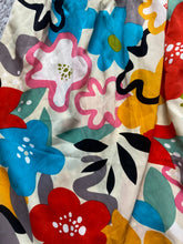 Load image into Gallery viewer, Oddi Dress Womens 1XL Rainbow Smocked Fit Flare Boho Artsy Flower Puff Sleeve