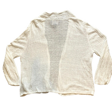 Load image into Gallery viewer, Tahari Sweater Women Large White Open Front Cardigan Linen Oversized Boho Hippie