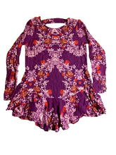 Load image into Gallery viewer, Free People Shirt Womens Extra Small Purple AOP Flower Smooth Talker Tunic Boho